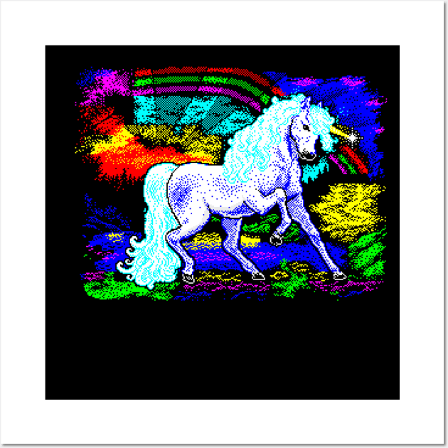 Unicorn Rainbow 8 Bit Art Wall Art by 8 Fists of Tees